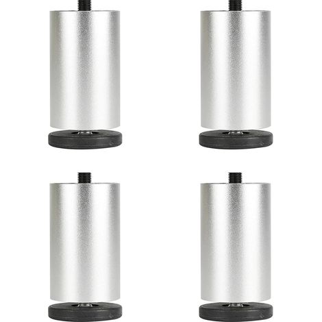 Pata de mesa, pata de mueble, pata de sofá, patas de muebles reemplazables, patas redondas ajustables, patas de aleación de aluminio, negro/dorado/plateado, patas de mesita de noche, capacidad de carg (1/5)