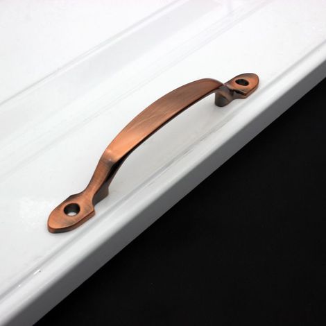 Juego de 2 tiradores de hierro fundido para puertas de granero - 15,8 cm - Estilo rústico - Para puertas, portones, vallas, garajes, armarios, exteriores e interiores - Bronce rojo (1/5)