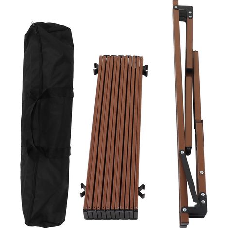 Table pliante de camping, table de plage portable pour pique-nique, barbecue, intérieur et extérieur, couleur noyer (1/5)