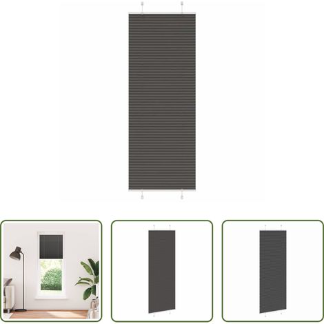 Fensterrollos -  Plissee Schwarz 70x200 cm Stoffbreite 69,4 cm Polyester (1/5)