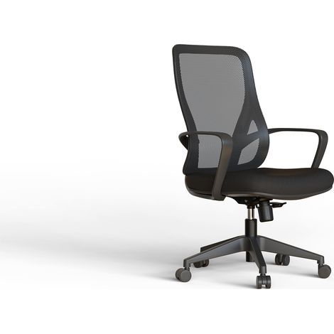 Fauteuil de bureau ergonomique pour usage domestique ou professionnel, pivotant, hauteur réglable. Modèle Selene, couleur noir.