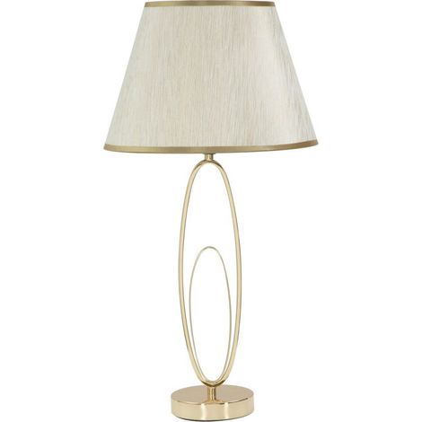 Lampe à Poser en Métal "Flush" 58cm Crème & Or (1/5)