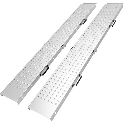 Lot de 2 Rampes de Chargement Pliables Métal Galvanisé pour Moto Quad Remorque - 200 kg par Rampe 180 x 25,5 cm (1/5)