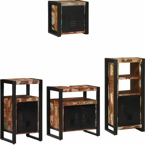 Maison Exclusive - Badezimmermöbel-Set mit Regal 4 pcs Massives u
