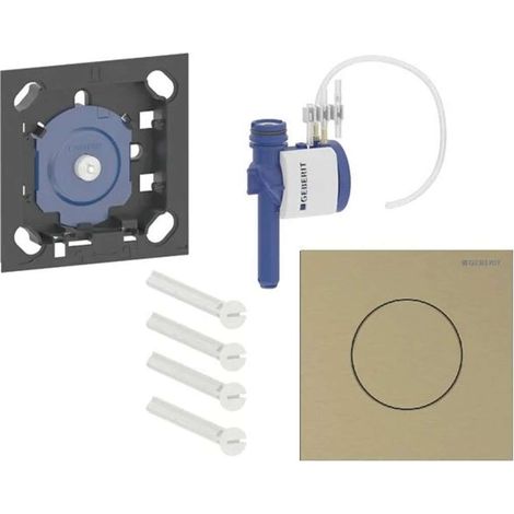 Geberit - Plaque de déclenchement pneumatique pour urinoir type 40, easy to clean, laiton brossé 116.014.QF.1 (1/2)