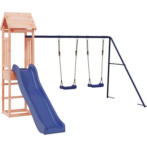 Aire de jeux d'extérieur balançoires toboggan portiques robuste jeux jardin 308 x 321 x 207 cm bois massif de douglas (1/5)
