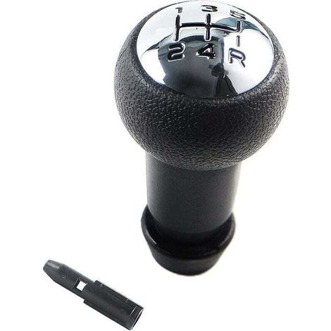 5-speed manual gear shift knob for Peugeot 106 107 205 207 306 307 308 405 406 407 607 / CITROEN C2 C3 C4 Picasso - Black and silver (1/4)