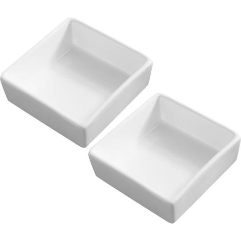 2 Pièces Bols Carrés Céramique Résistants Chaleur Lave-vaisselle Sauces Desserts Cuisine