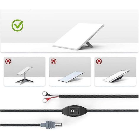 Câble de charge CC compatible Starlink Mini avec joint torique, 3 mètres / 10 pieds. Câble d'alimentation compatible Starlink Mini avec interrupteur. Compatible avec camions, bateaux, camping-cars et (1/4)