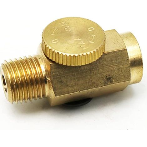 Valve de pression d'air NPT de 6,35 mm, régulateur en ligne, connecteur de valve de contrôle du débit d'air en laiton, pour pistolets à peinture à air, aérographes pour tuyaux d'air de 9,5 mm (1/4)