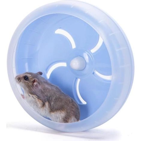 Roue d'exercice - Hamster - 17.5CM - Silencieuse - Accessoire de Cage - Bleu (1/4)