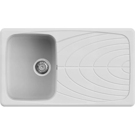 Lavello Elleci Incasso 1 vasca 86x50 Master 400 Granitek Bianco LGM40068 (1/6)