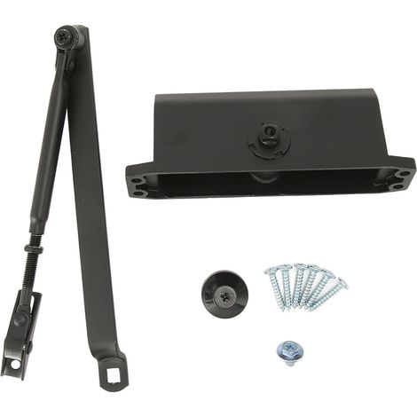 Ferme-porte hydraulique automatique pour portes coulissantes, pour portes pesant de 65 à 85 kg (143,3 à 187,4 lb), sans positionnement. (1/5)