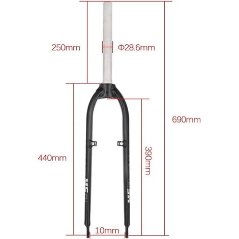 Fourche Rigide VTT 26" 27,5" 1-1/8" Tube Droit sans Filetage QR 9 x 100 mm Disque V Frein ultraléger en Alliage d'aluminium Fourche Avant de vélo de Montagne (Couleur : Gris + Blanc, Taille : 26")