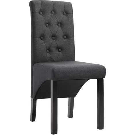 Maison Exclusive - Sillas de comedor 2 unidades tela gris oscuro