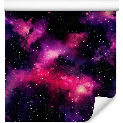 Papier peint aquarelle galaxie noir, prune et violet 50x1000 cm (1/5)