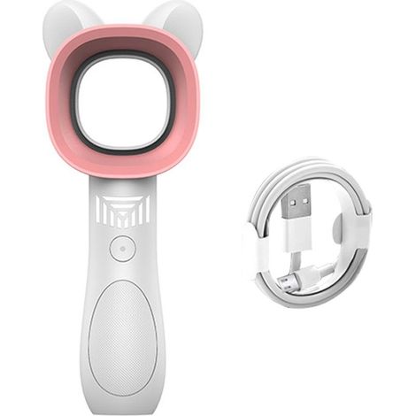Tragbarer, klingenloser Mini-USB-Ventilator mit 3 Geschwindigkeitsstufen und leisem Design (niedlich weiß) (1/5)