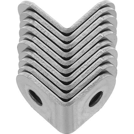 Lot de 10 équerres d'angle en acier inoxydable à 90° pour étagères-2.00X2.00X1.60CM-Silver (1/4)