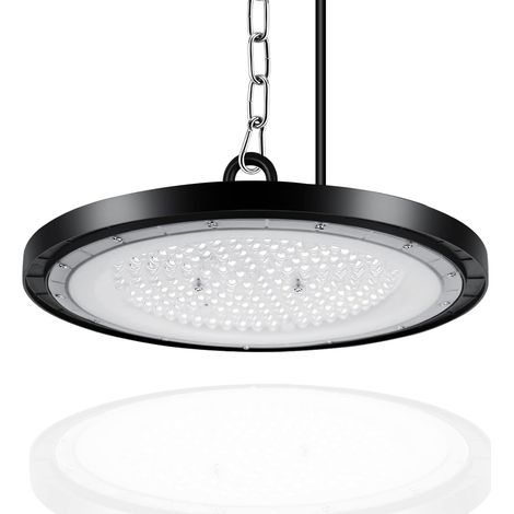 100W flying saucer light, 10000LM indoor floodlight, 6500K ultra-thin industrial flying saucer light, IP65 industrial indoor lighting workshop light, suitable for garage, factory, workshop, gymnasium.