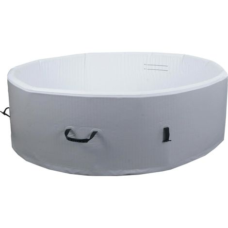 Whirlpool HHG-360, Ersatz-Pool 5 Personen, In-/Outdoor aufblasbar Dropstitch-Gewebe, rund Ø180cm grau-weiß