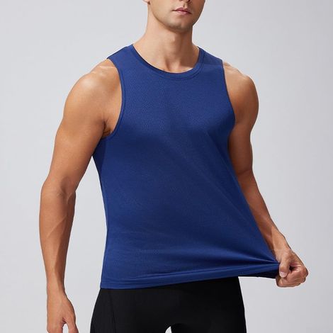 Men's quick-drying athletic tank top, lightweight and breathable vest for gym, running, weight training, workout, summer sports, sleeveless shirt, grey (1/5)