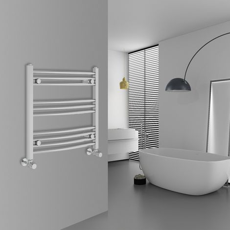 WarmeHaus Curved Chrome Bathroom Ladder Radiator 600x600mm (1/5)