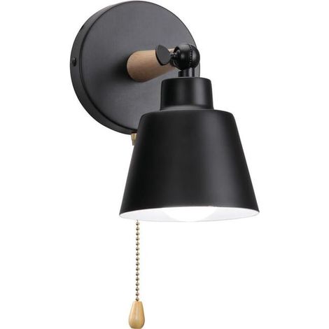 Applique Mural Intérieur Design avec Interrupteur Lampe de Chevet Eclairage Décor Noir (SKU produit : 94940340 SKU Offre : lehuamwj109) (1/4)