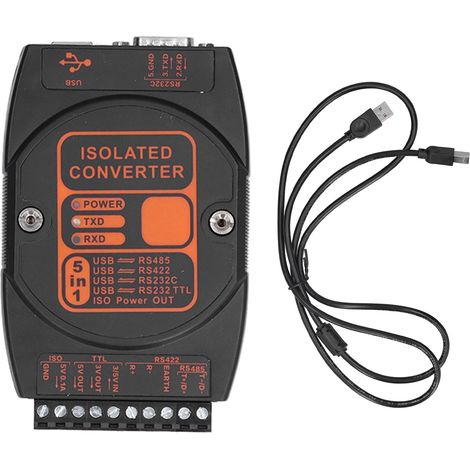 5-in-1 USB-zu-RS485-Adapter mit industrieller Isolation, Konverter zu 422/232/TTL DCM2610A3Mbt, Hochgeschwindigkeitskommunikation
