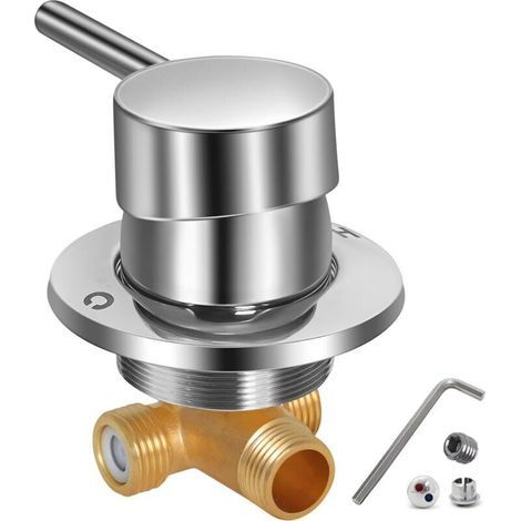 Brass Thermostatic Shower Mixer, Two-in-One G1/2" Outlet Valve for Bathroom, Hot and Cold Water for Complete Shower Enclosure (1/5)