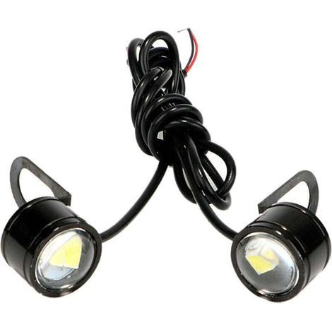 Faro a LED per moto, proiettore bianco, luce diurna da corsa, serie 2 pezzi (1/4)