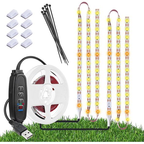 Grow Lights for Indoor Plants, 120 LED Waterproof Full Spectrum USB Plug, Dimmable, Auto On/Off with 3 Timers, for Indoor Plants, Seedlings, Vegetables (1/5)