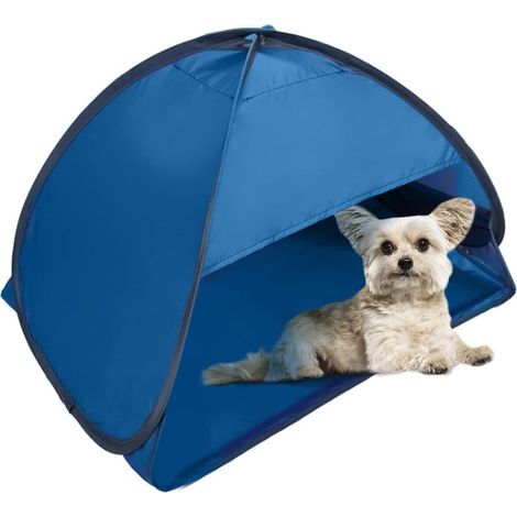tente de plage pour animaux domestiques, Hacraho, Polyester Oxford, ventilé, 70 x 50 x 45 cm, Sac de transport 20 cm, Bleu (1/4)