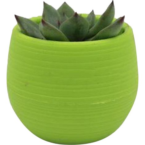 Pot pour plante grasse, mini-semis, contenant de fleurs en plastique pour jardin, terrasse, balcon, vert. (1/5)