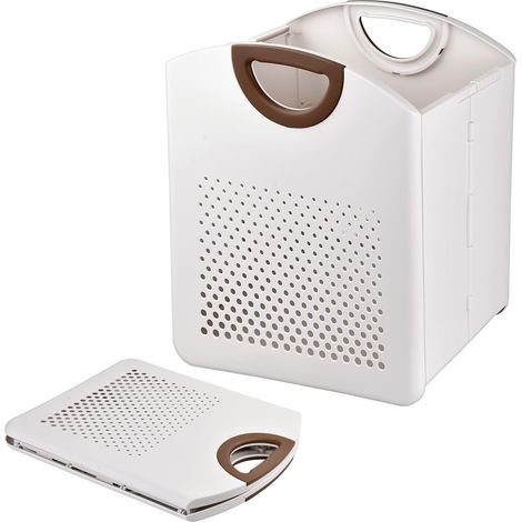 Panier a linge pliable, 27L Plastique Matériel Montage mural corbeille a linge avec poignée, Robuste Économisez de l'espace panier linge sale respirant pour salle de bain et chambre à coucher, Blanc