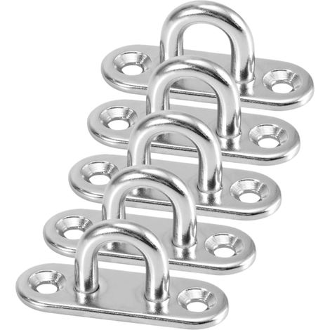 Pieces Stainless Steel Cargo Hook Eye Plate Clip Hook Ring