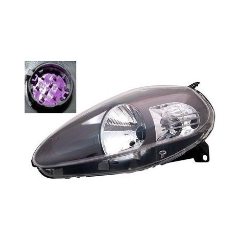 Phare avant gauche H4 base noire Fiat Grande Punto depuis 2008