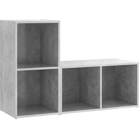 Mobile TV multimediale Mensola TV Credenza TV Sala da pranzo Soggiorno Camera da letto 2 pezzi 72 x 35 x 365 cm Legno ingegnerizzato grigio 020028555