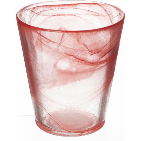 Lot de 6 verres à eau conique 250 ml en verre, surface dégradée, rouge, albâtre (1/4)