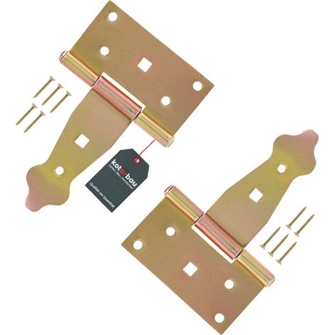 KOTARBAU® Cerniera per Cancello T 100 mm (3.94 in) 2pz serratura cancelletto chiusura porta portile persiane perno cardine luchetto sicurezza in acciaio (1/5)