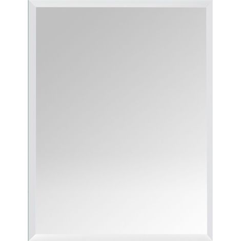 Relaxdays Specchio senza cornice 40 x 60 cm, bisellato, verticale/orizzontale, bagno e corridoio (1/5)