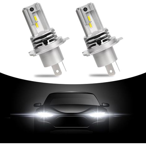 Sjqka – Ampoules H4 LED 6500K blanches – 60W ultra lumineuses – Plug and play 12V pour phares de voiture et moto – Certification IP65 (1/5)