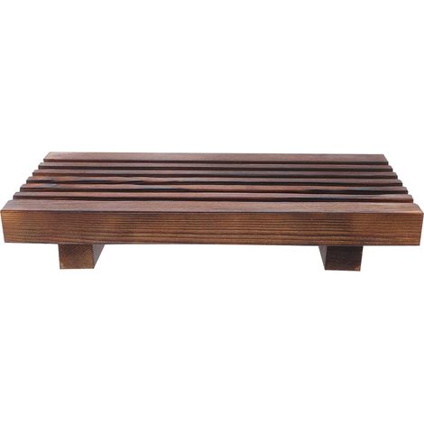 Plateau Décoratif en Bois pour Salle de Bain Cuisine Finition Lisse, Style Ferme Rustique, Plateau sur Pied pour Organisation et Présentation Soignée'-'-