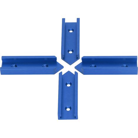 4 Pièces Connecteur en T Aluminium 100mm pour Rail, Universel Menuiserie Bleu, Assemblage Meuble