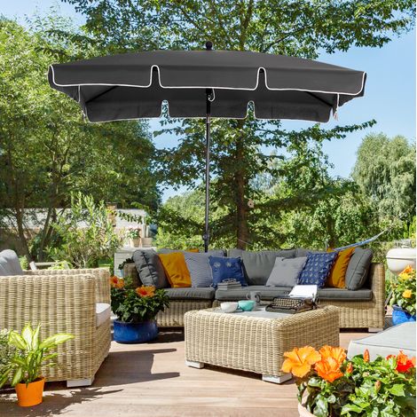 ombrellone giardino 198x130 inclinabile grigio robusto HAVRYA (1/4)