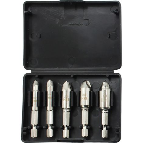 Lot de 5 extracteurs HSS pour vis cassées, taraud d'extraction de vis foirées (1/4)