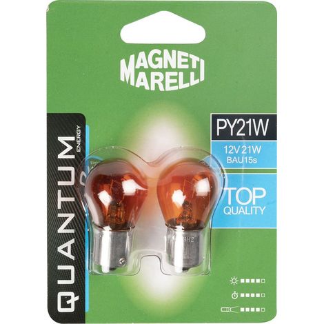 Magneti Marelli PY21W coppia lampadine auto arancioni 12V 21W attacco BAU15s (1/3)