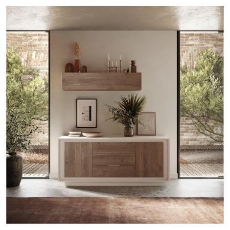 Buffet SKY 2 portes et 3 tiroirs – Finition Cashmere / Mercure