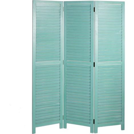 Paravent HHG-634, Raumteiler Trennwand Sichtschutz, Shabby-Look Vintage, 170x120cm grün