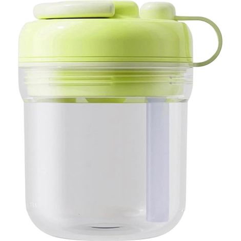 Botella de agua 2 en 1 con bandeja para hielo y pajita, botella de agua con bandeja para hielo que se activa al apretarla y que incluye pajita integrada, botella portátil para bebidas frías, ideal par (1/4)