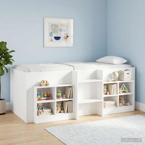 Letto Alto per Bambini Bianco 75 x 190 cm Legno ingegnerizzato vidaXL (1/5)